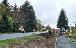 Budowa ścieżki rowerowej, inwestycja Powiatu Białogardzkiego | październik 2025